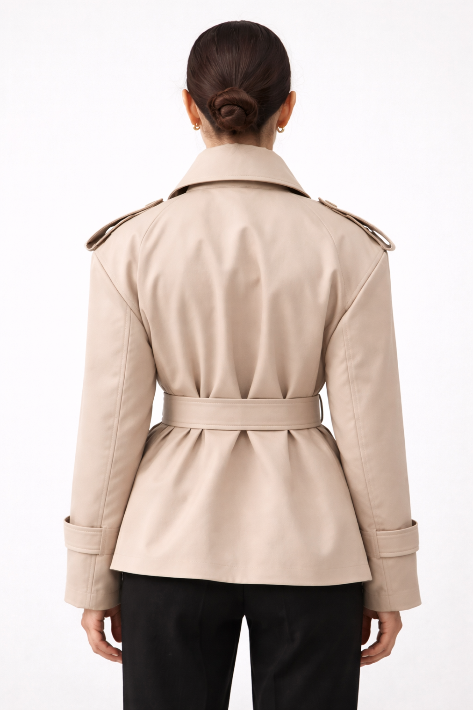 Women's Double Breasted Belted Trench Jacket