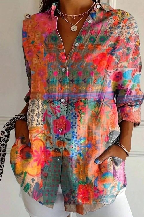 Abstract Print Blouse with Vibrant Everyday Style