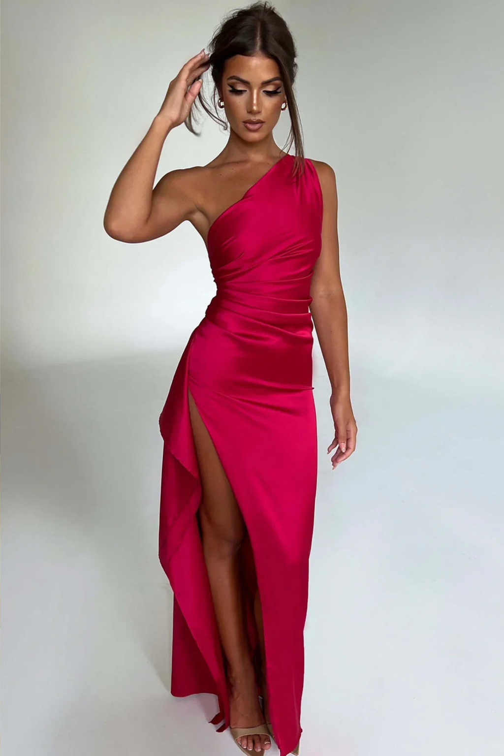 Asymmetric One Shoulder Evening Dress