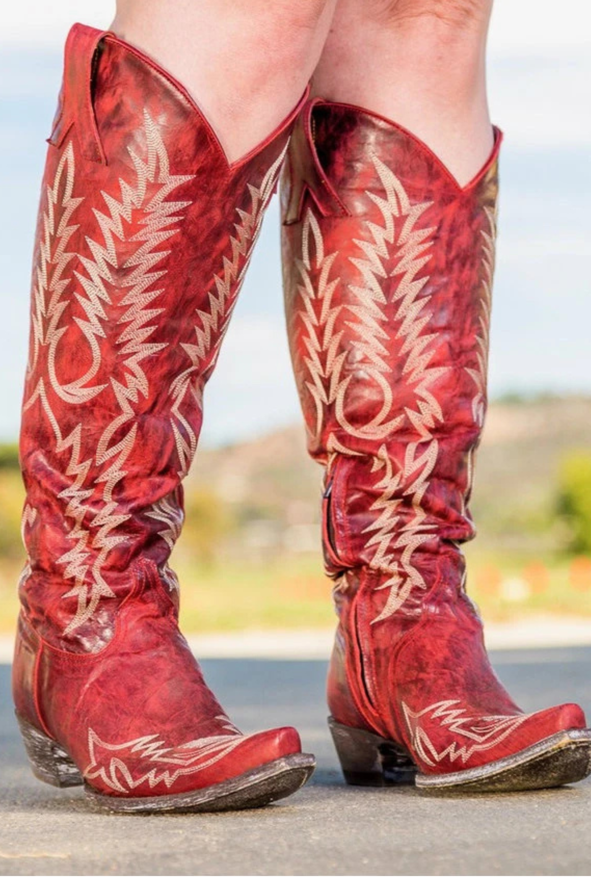 Women's Vintage Western Embroidered Knee Boots