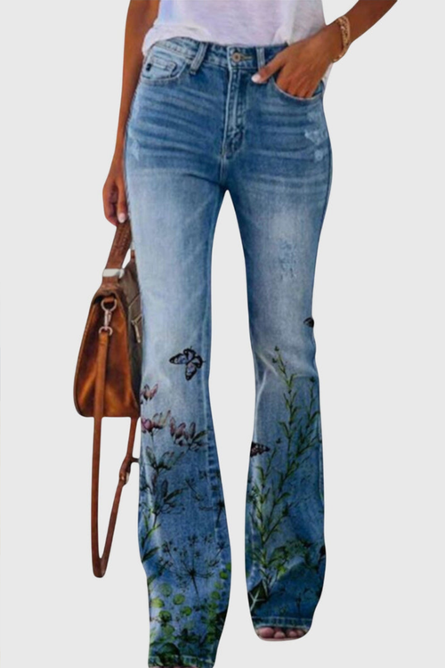 Bloom Print Wide Leg Pants with Effortless Style