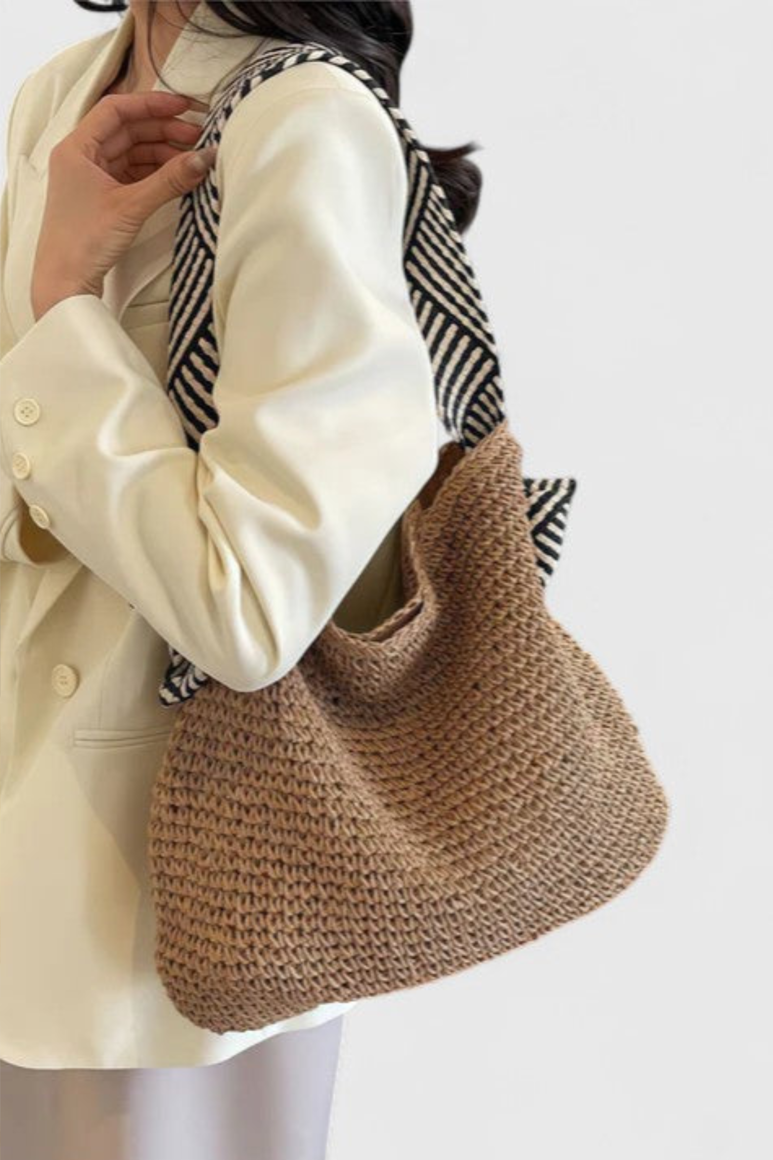 Boho Chic Woven Shoulder Bag