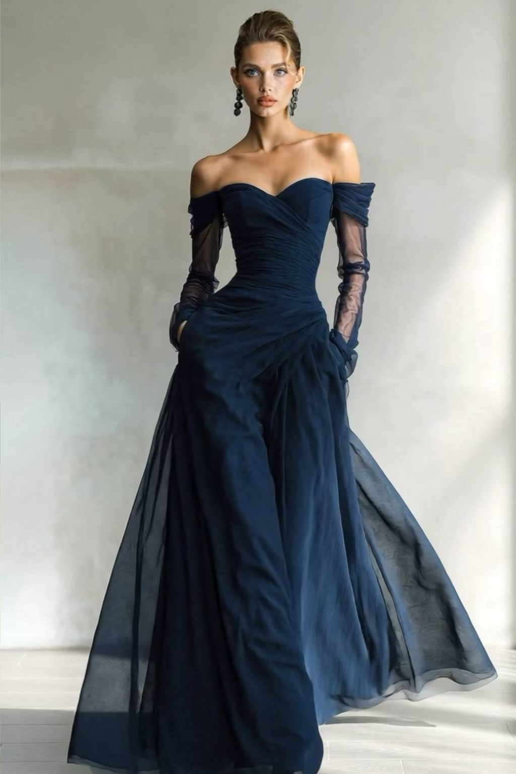 Mesh Splicing Maxi Dress