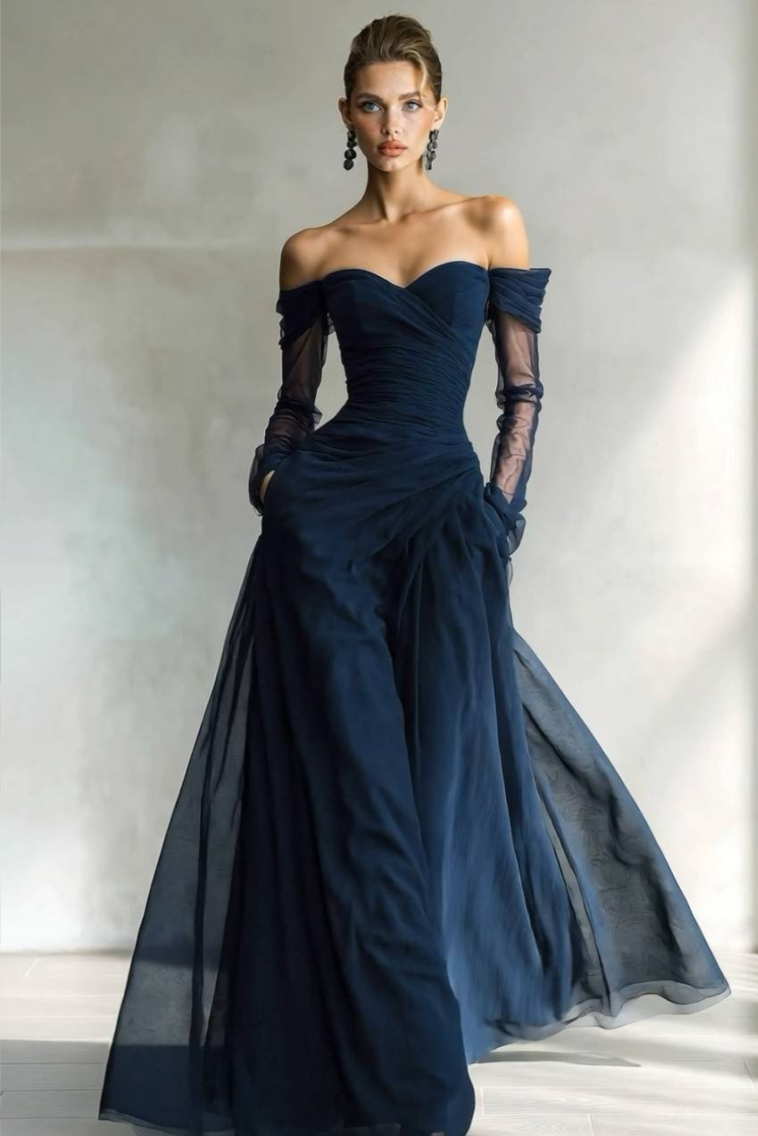 Mesh Splicing Maxi Dress