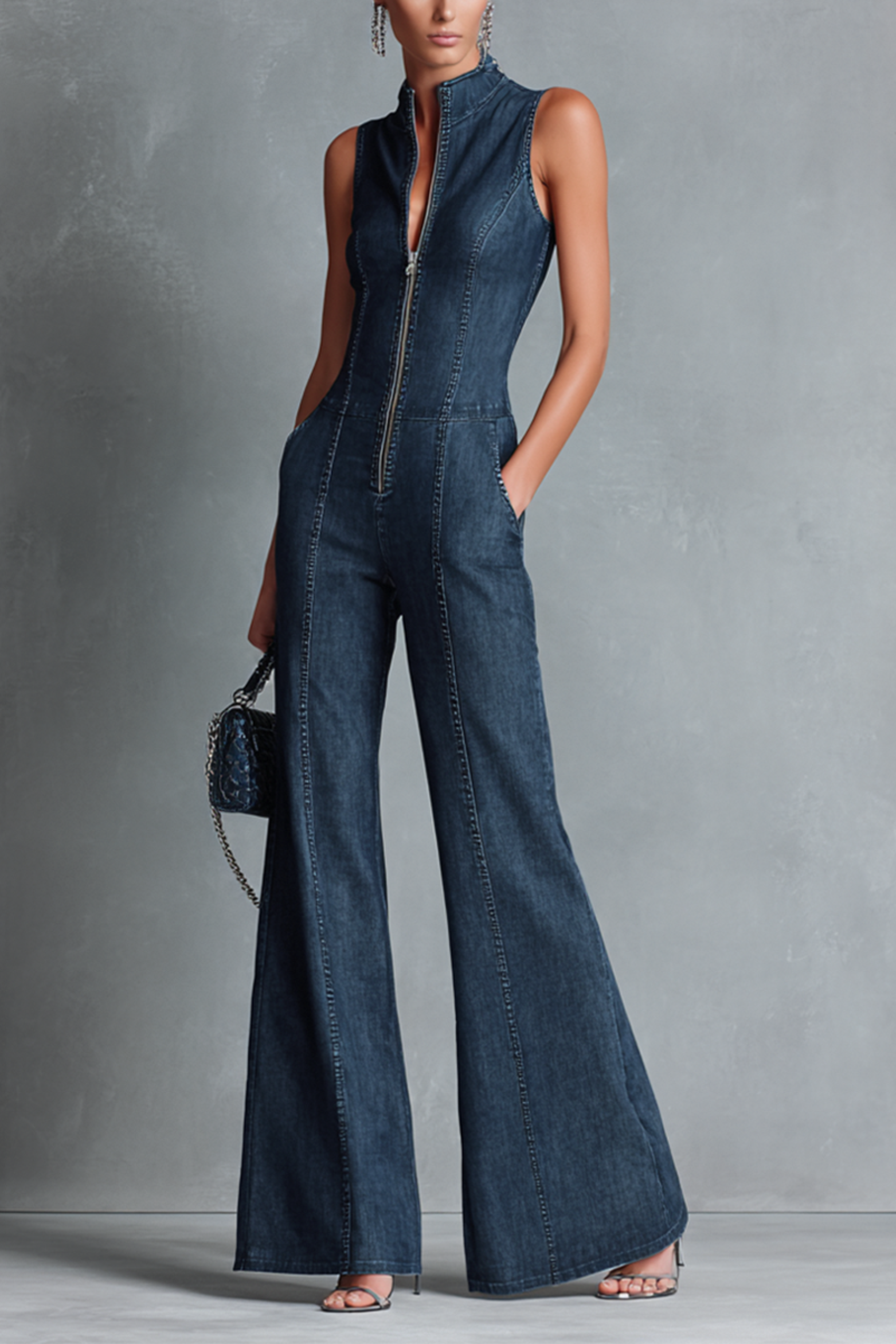 Women's Retro Flared Leg Jumpsuit