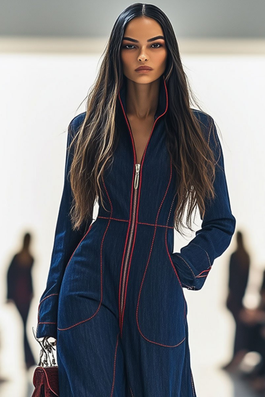 Women's Zip Front Wide Leg Jumpsuit