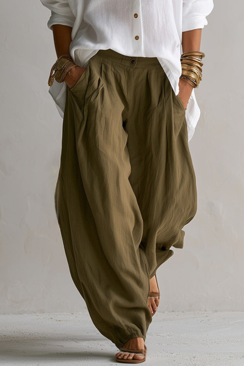 Relaxed Shirt with Lantern Pant Set
