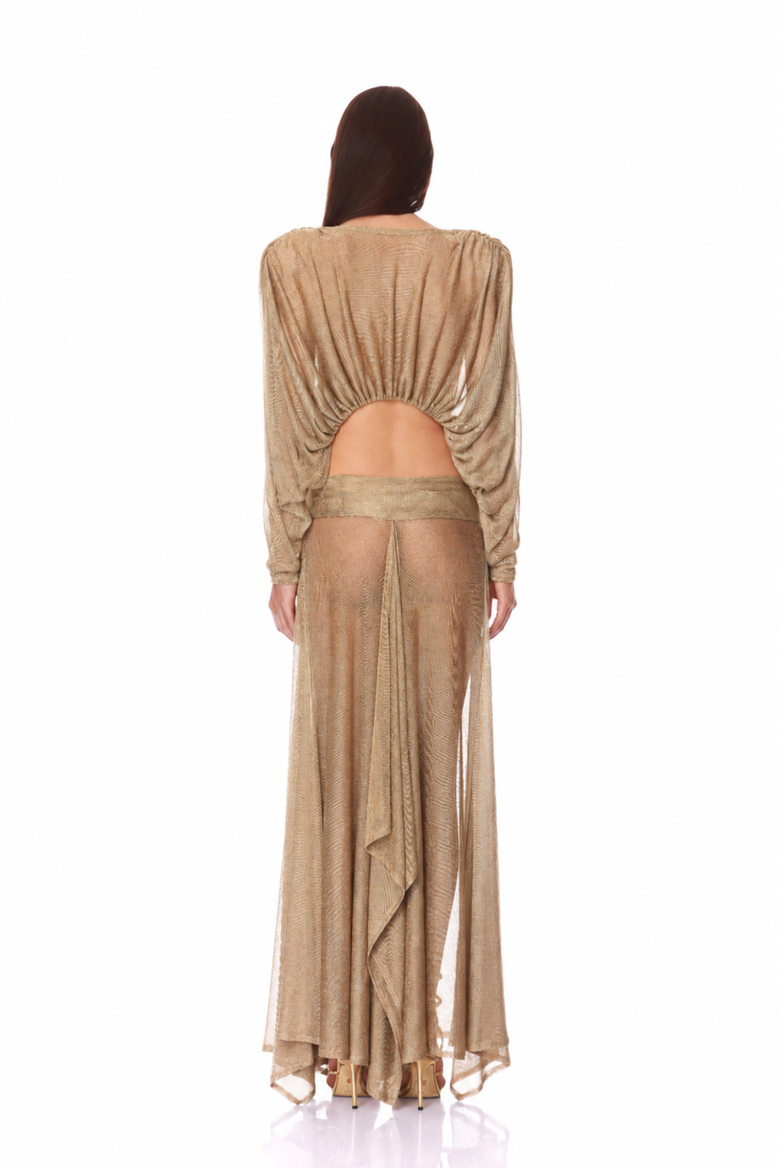 Metallic Knit Two Piece Skirt Set