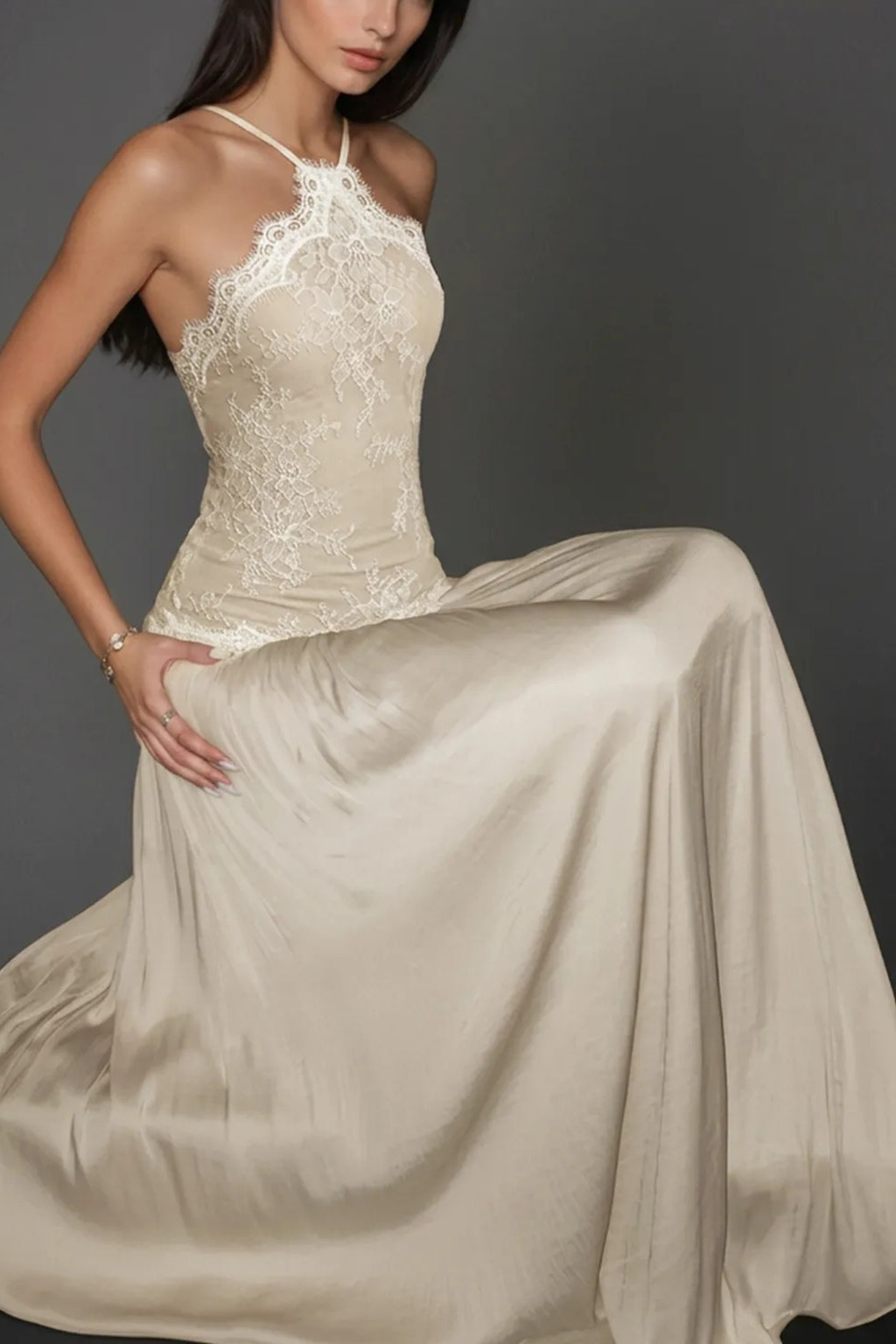 Off Shoulder Pleated Maxi Dress