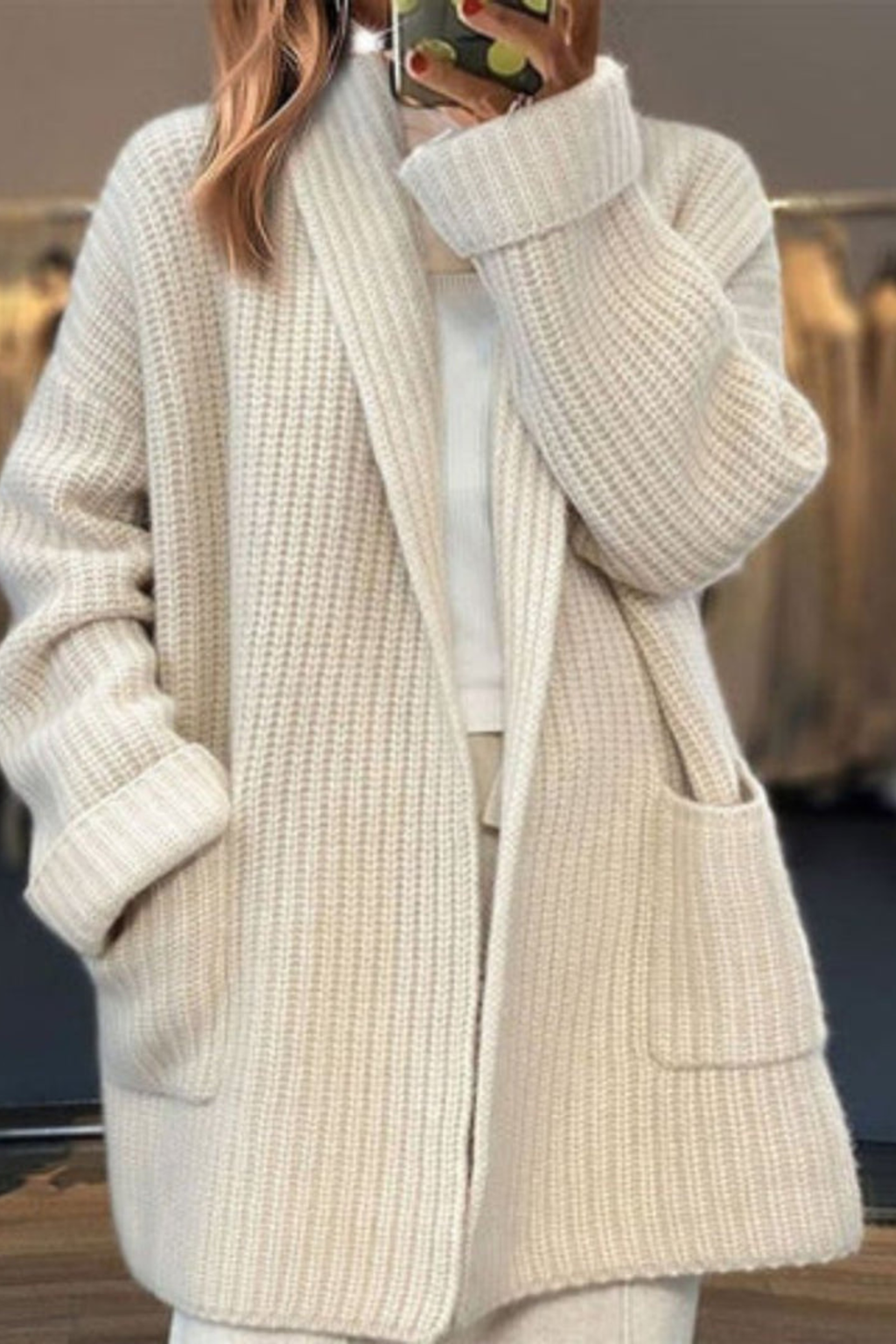 Women's Oversized Ribbed Knit Cardigan
