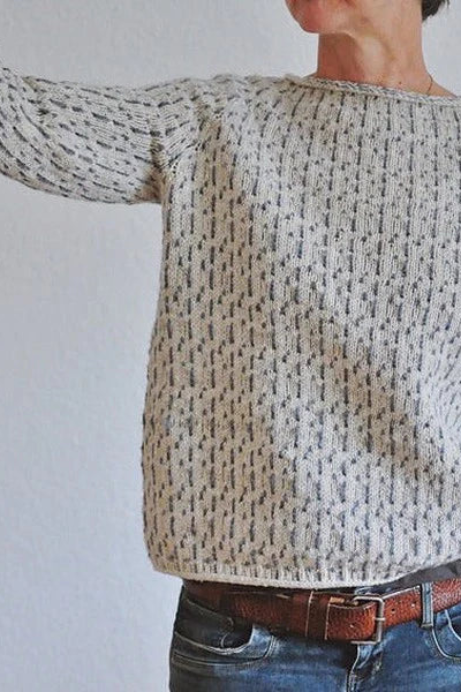 Women's Pattern Knit Crewneck Sweater