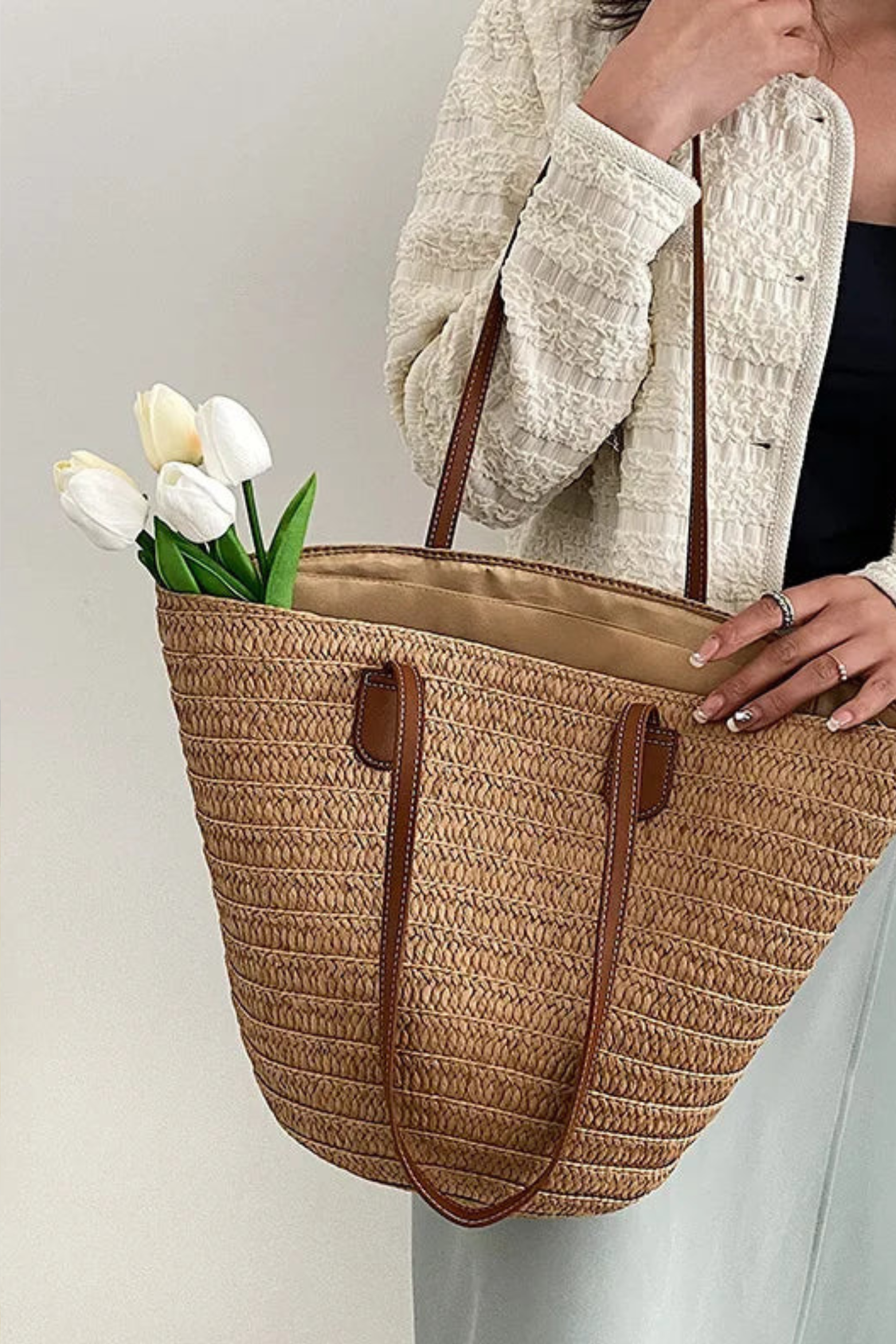 Coastal Straw Woven Shoulder Bag