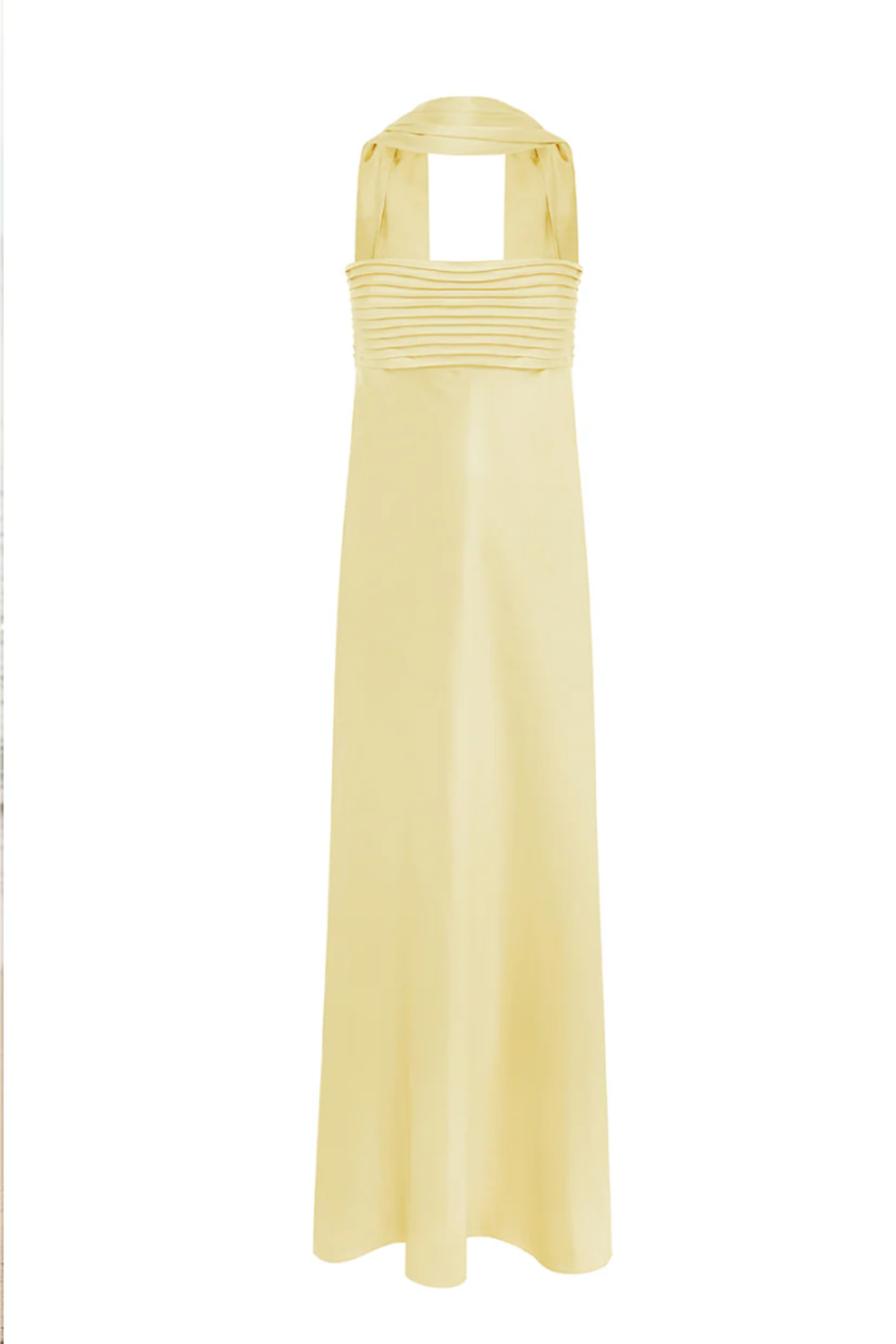 Butter Yellow Scarf Neck Maxi Dress