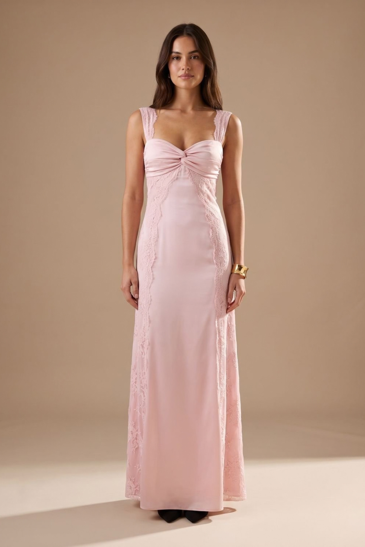 Rhinestone Halter Neck Embellished Maxi Dress