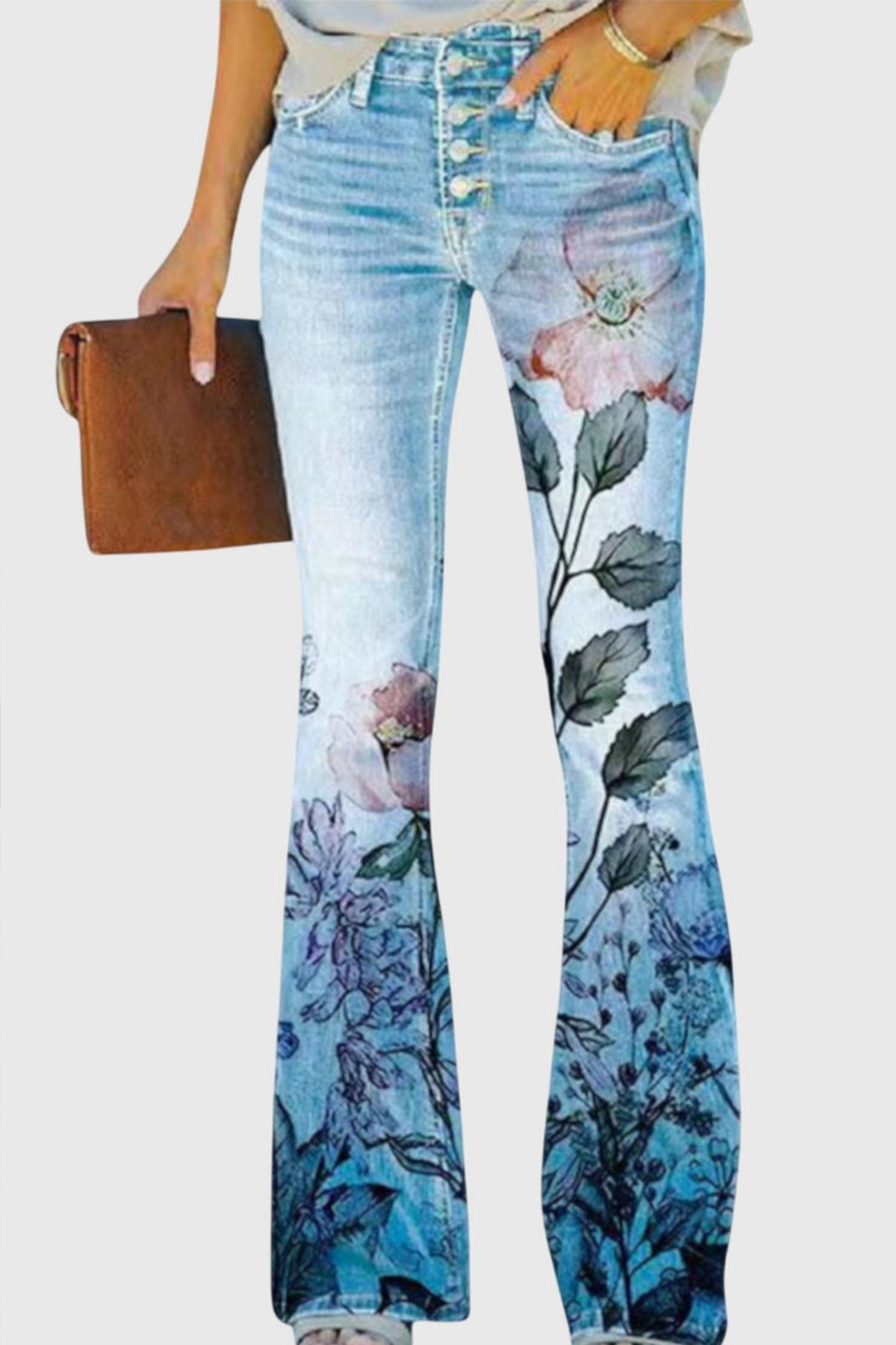 Bloom Print Wide Leg Pants with Effortless Style