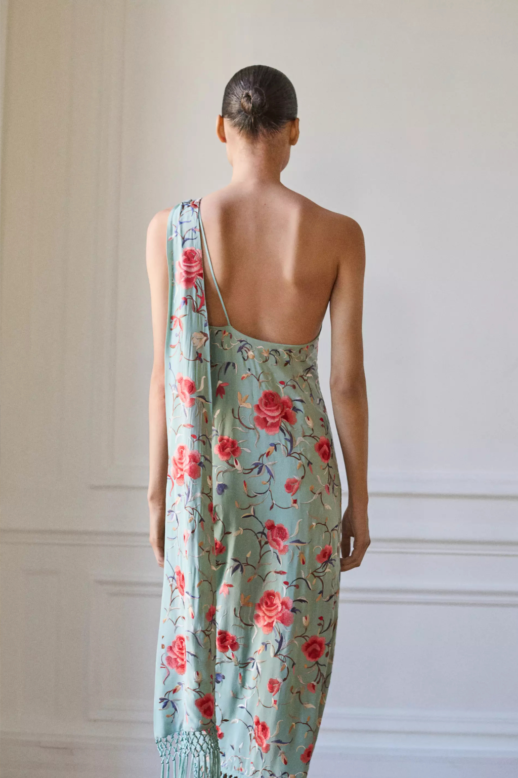 Boho Floral Tassel Halter Neck Dress Maxi Style