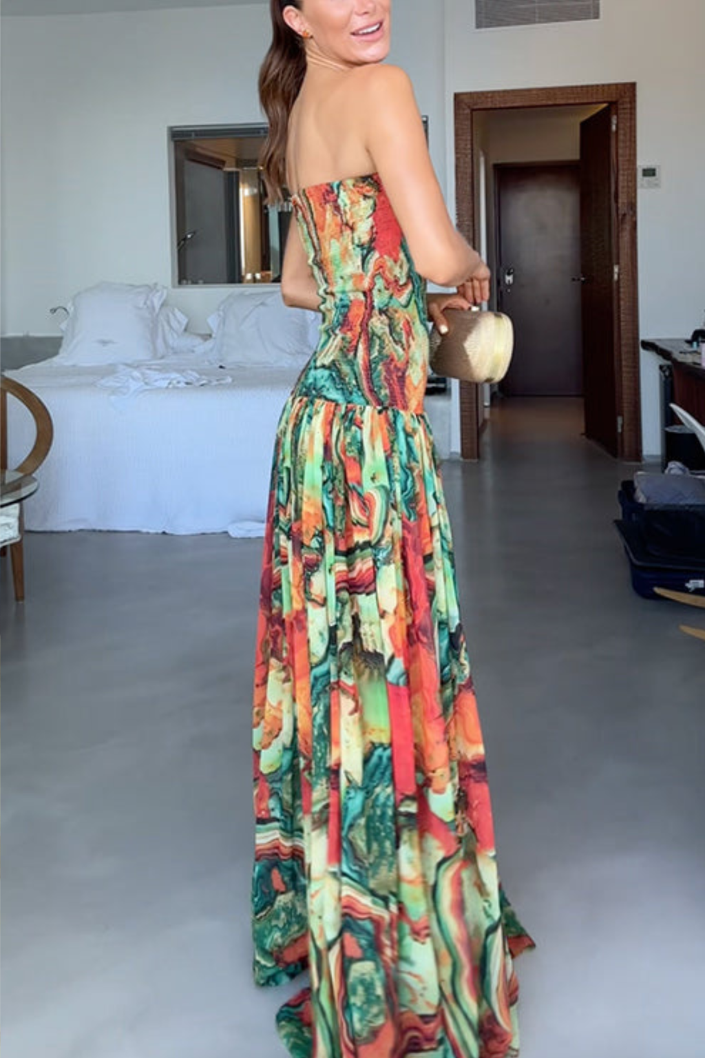 Strapless Ombre Sleeveless Maxi Dress