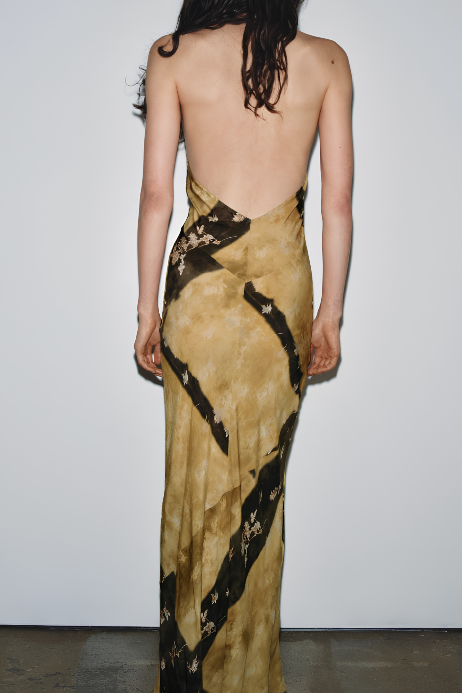 Printed Halter Neck Midi Dress