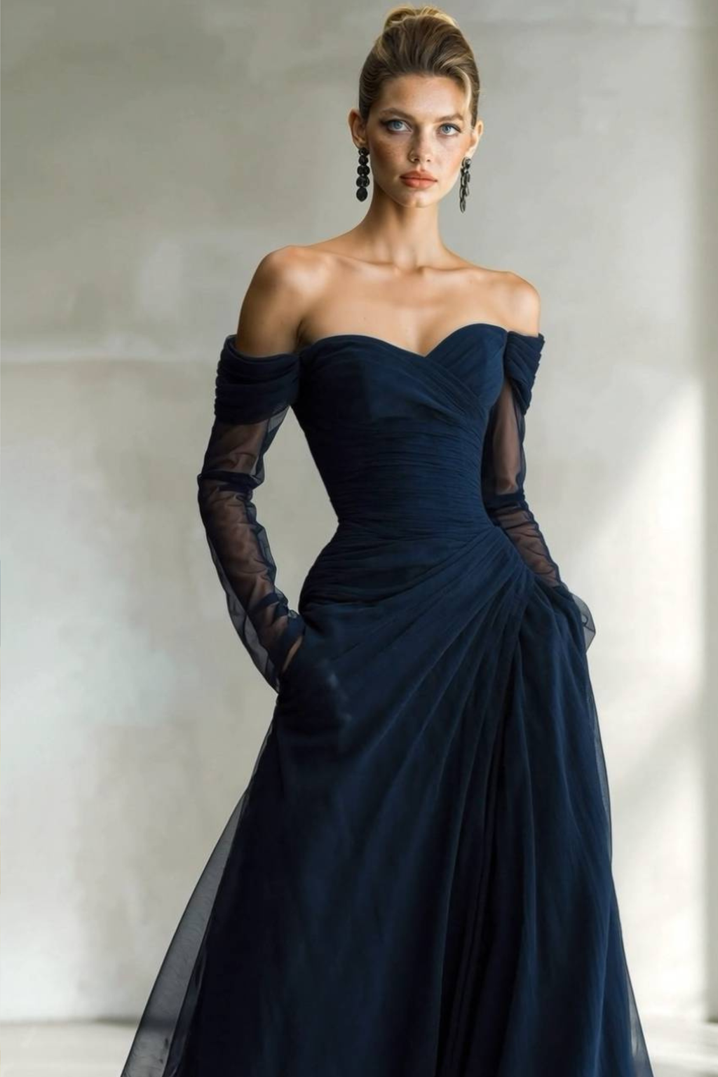 Mesh Splicing Maxi Dress