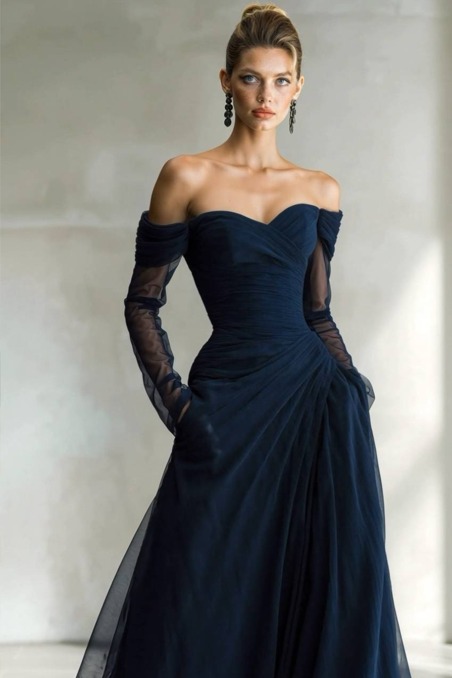 Mesh Splicing Maxi Dress