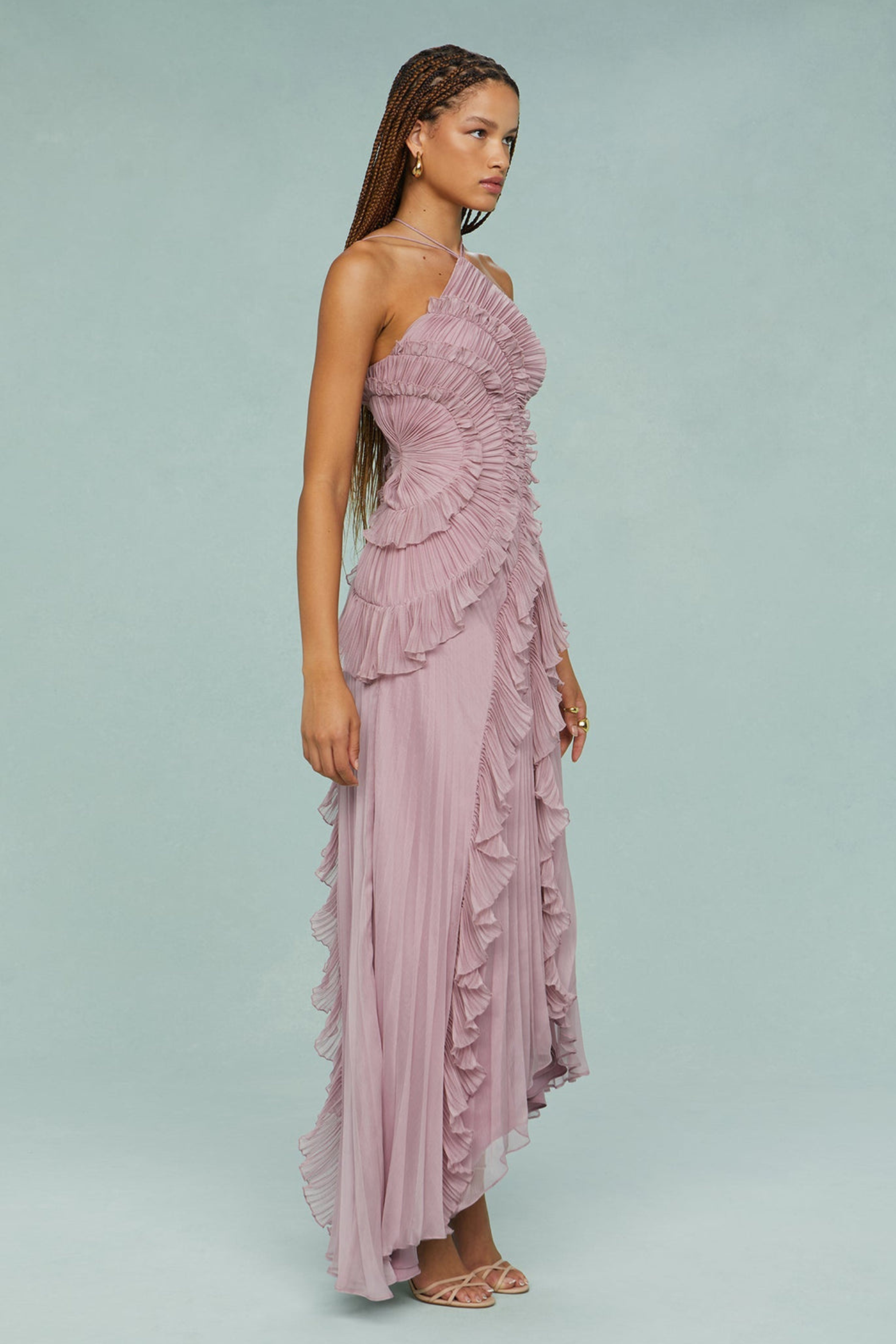 Refined Halter Neck Midi Dress