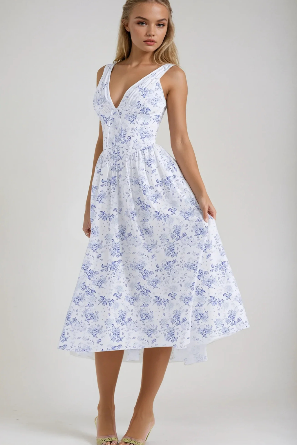 Sunlit Grace Summer Midi Dress
