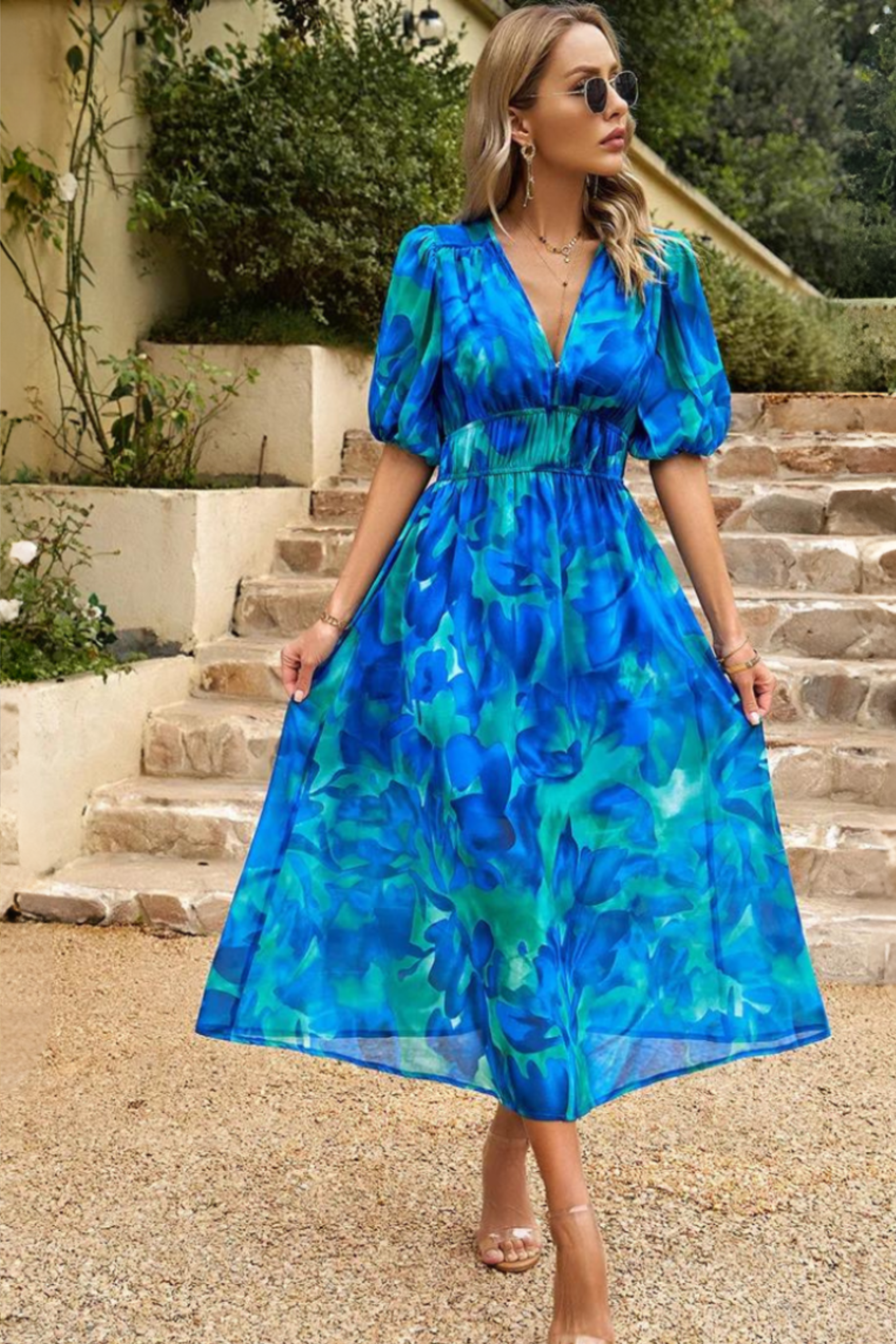 Romantic Floral Midi Dress