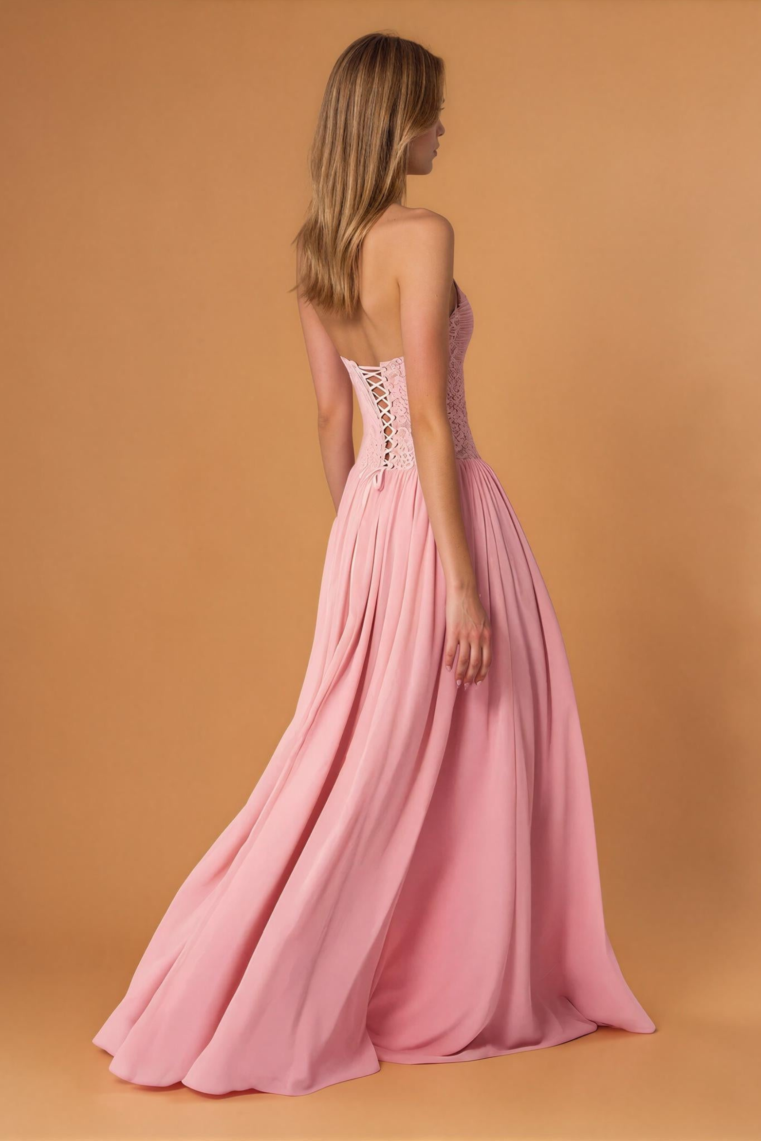 Women's Corset Lace Detail Maxi Dress