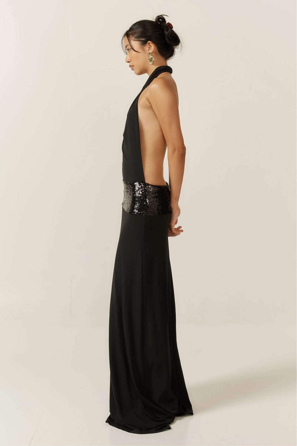 Adele Halter Black Gown