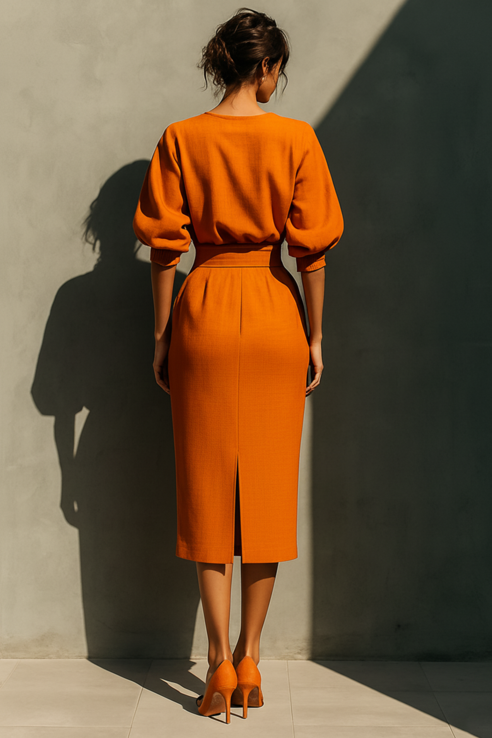 Orange Midi Dress