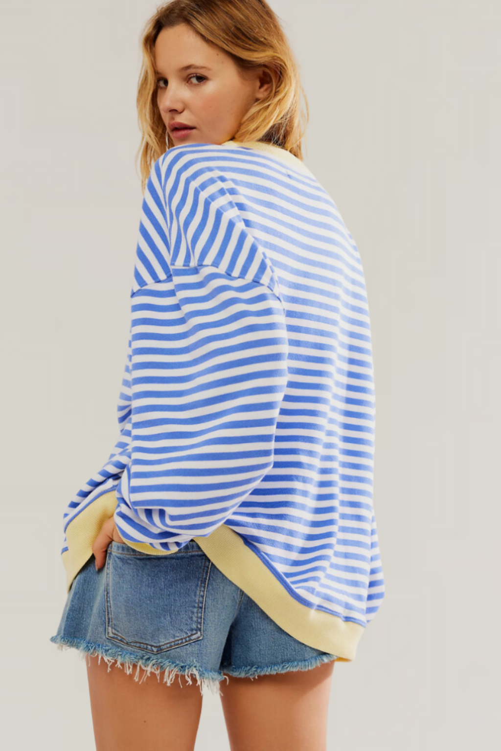 Relaxed Striped Crew Neck Sweater