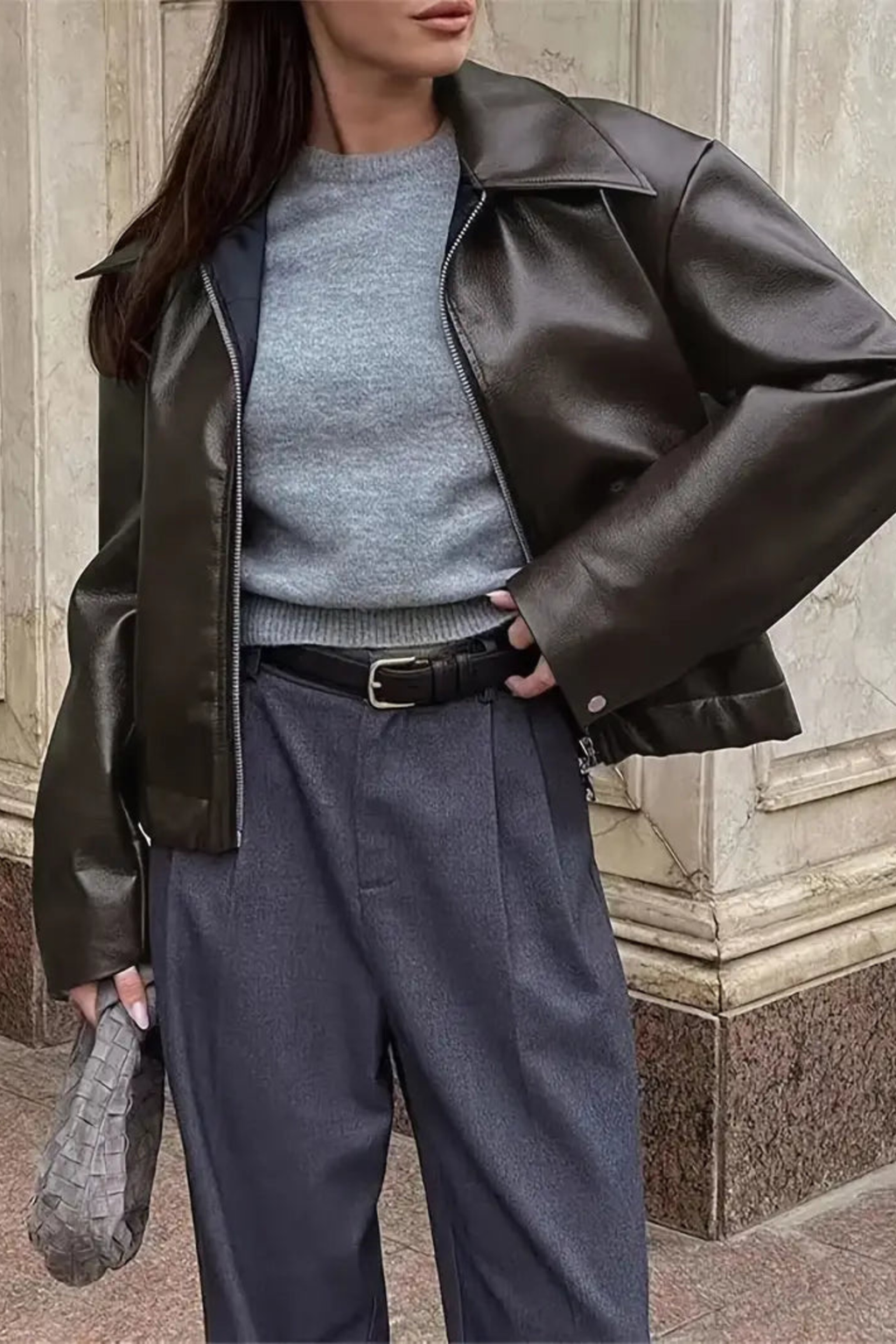 Women's Coated Zip Bomber Jacket
