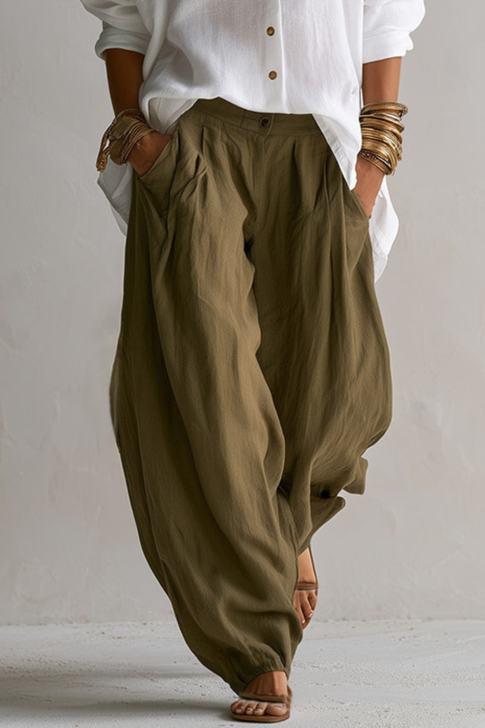 Loose Shirt Wide Leg Pant Set
