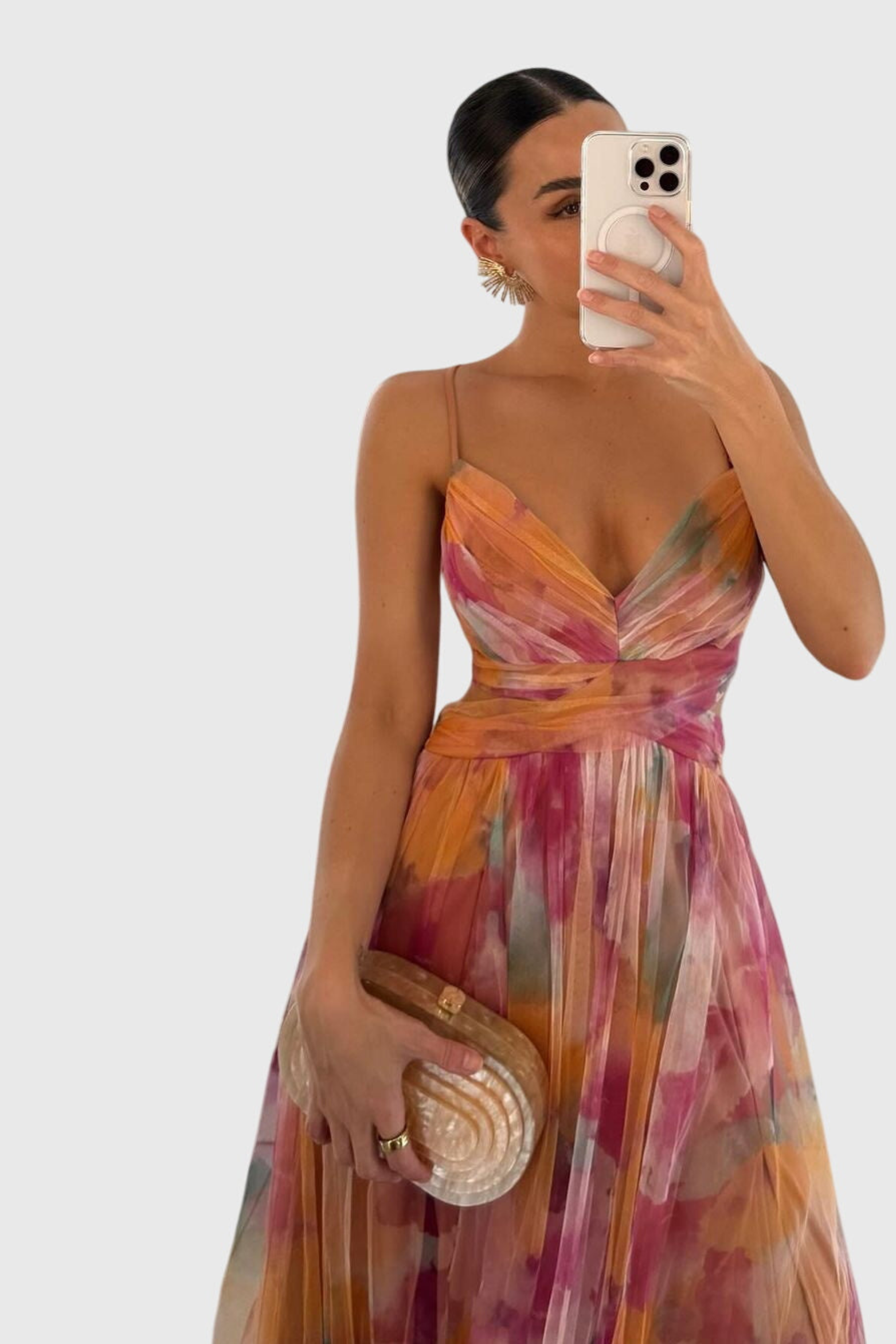 Flowy Floral Print Maxi Dress