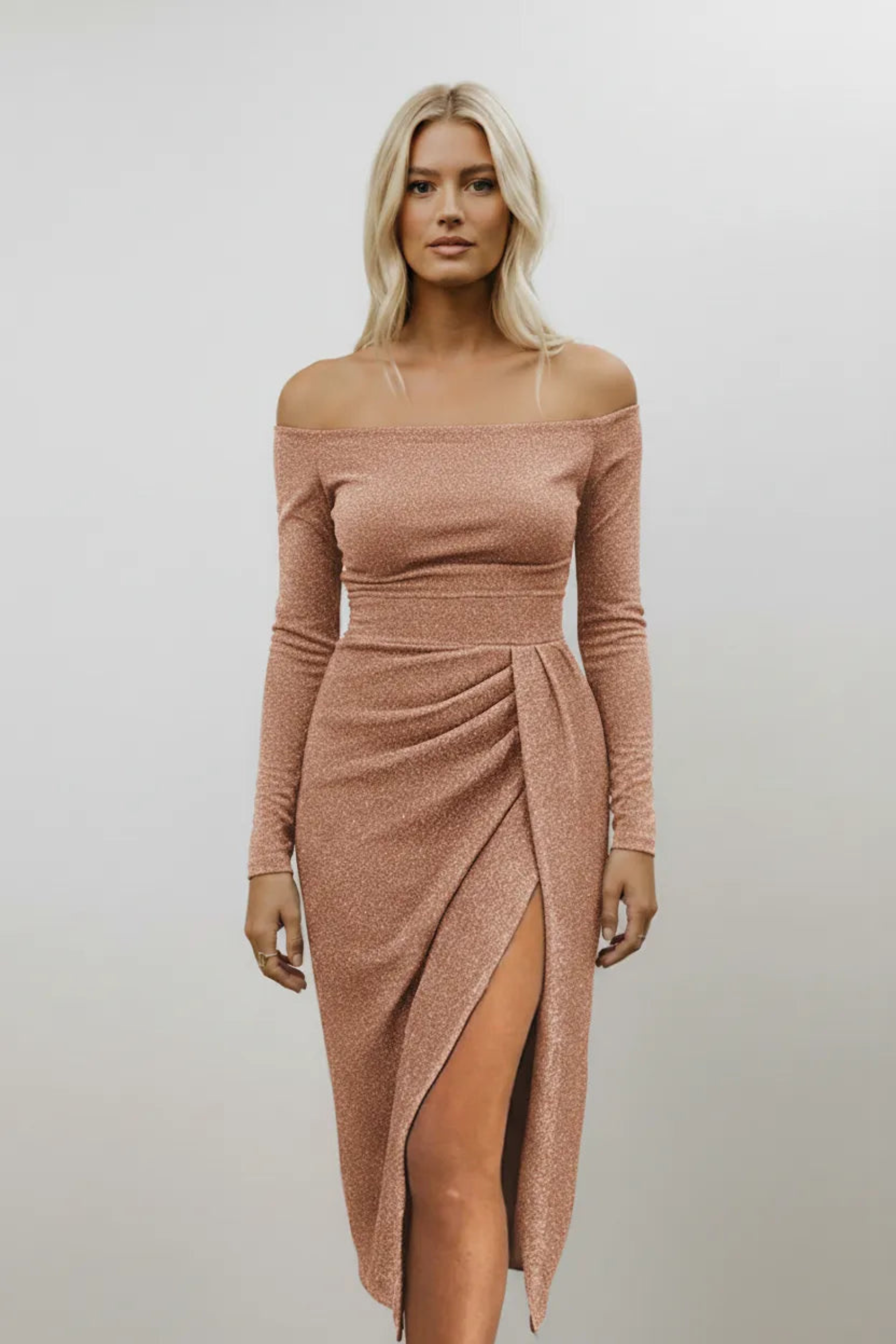 Ruched Bardot Party Dress