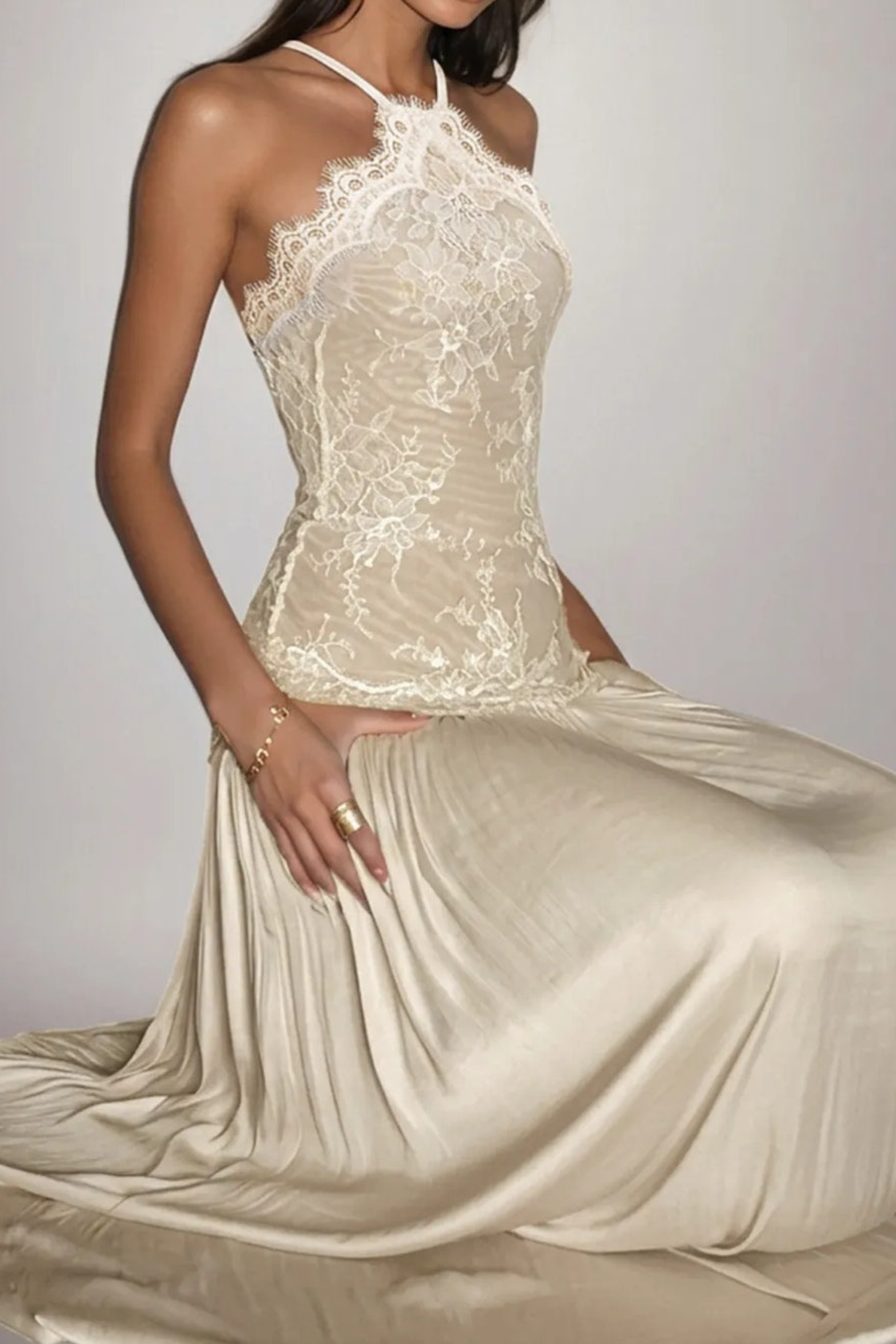 Off Shoulder Pleated Maxi Dress