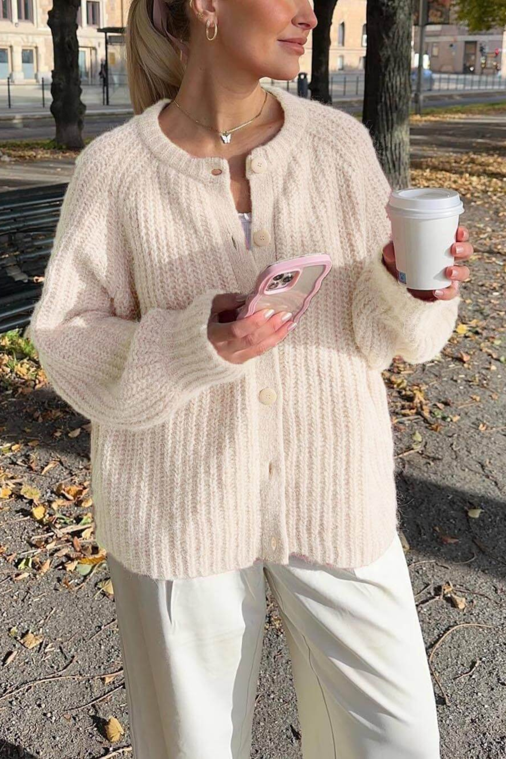 Women's Relaxed Long Sleeve Cardigan