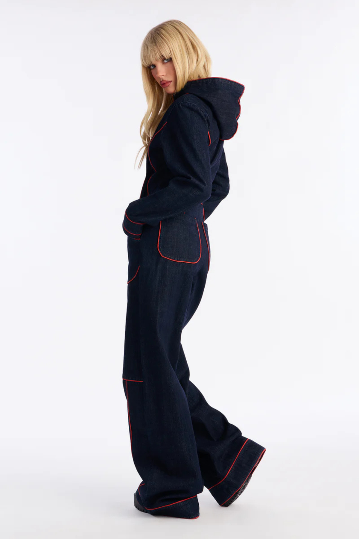 Women's Zip Front Wide Leg Jumpsuit