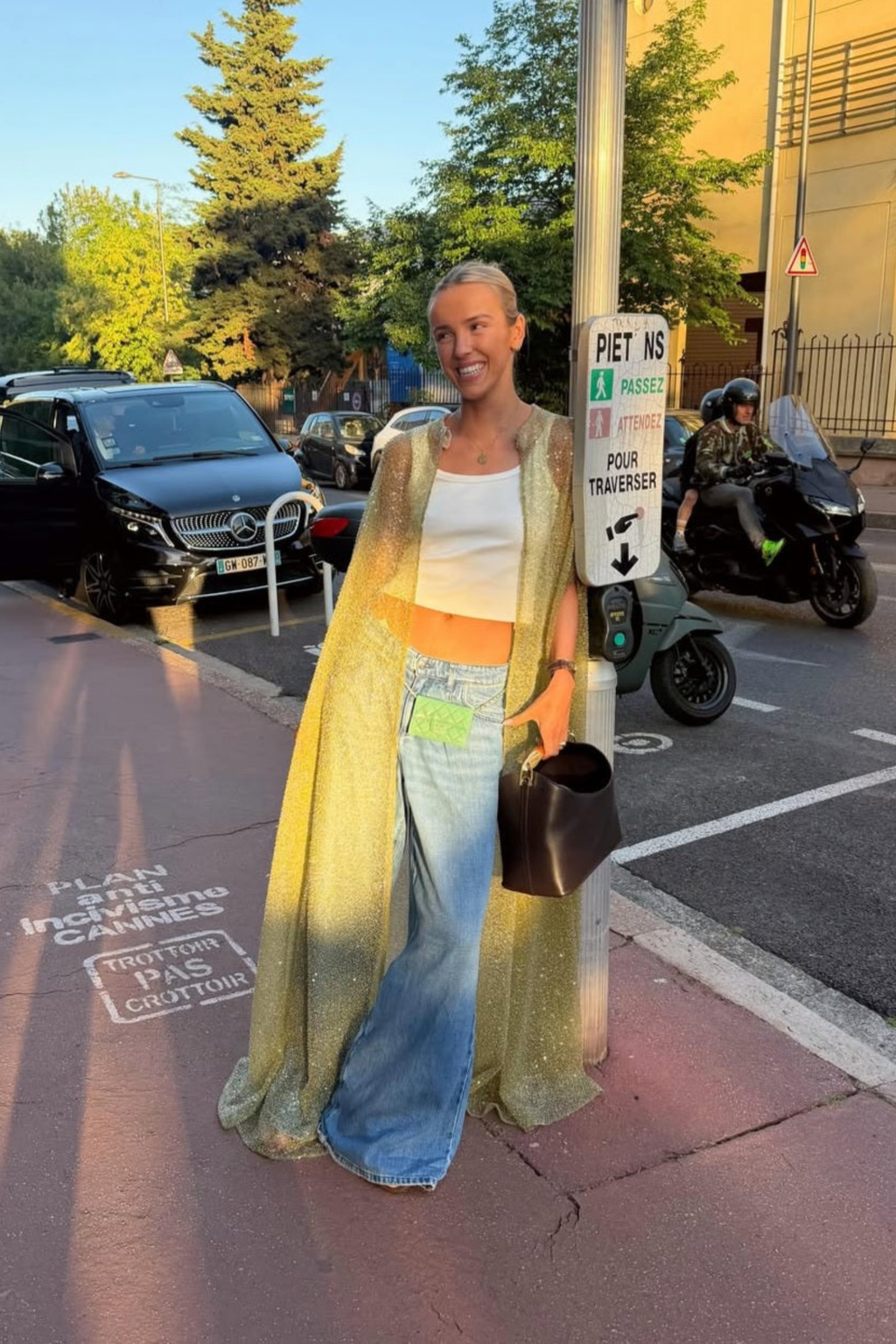 Sheer Sequin Long Cape