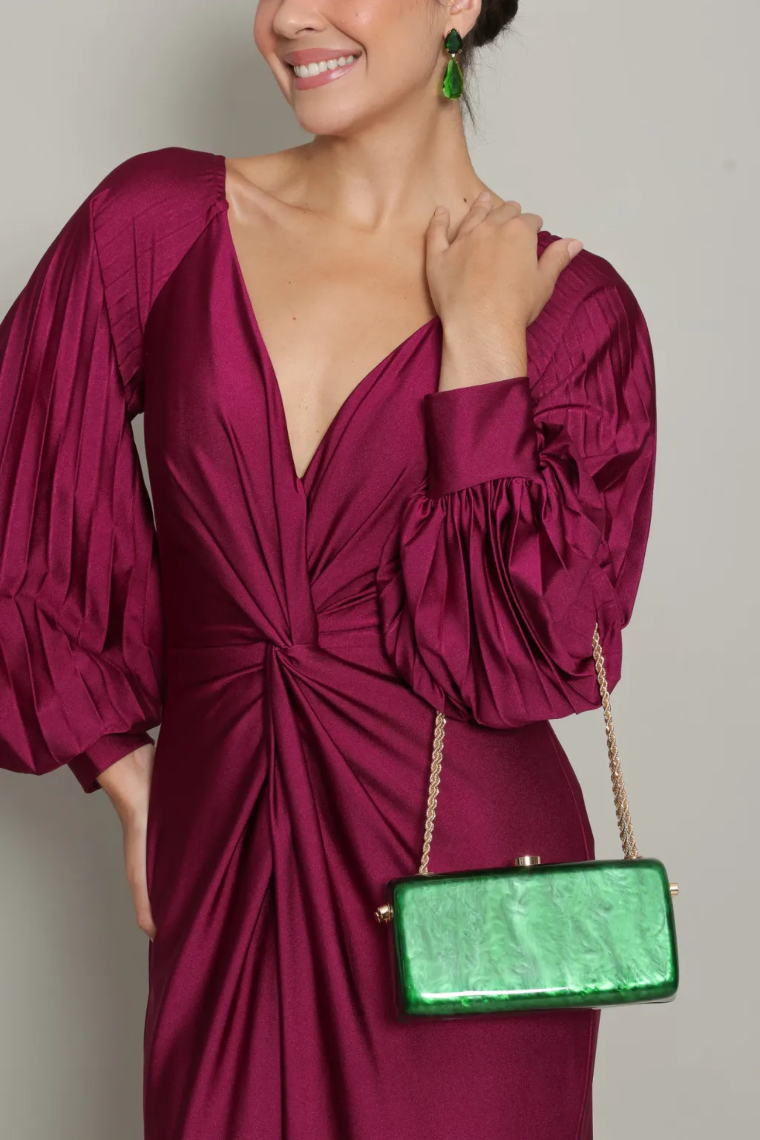 Satin Twist Waist Maxi Dress with Side Slit