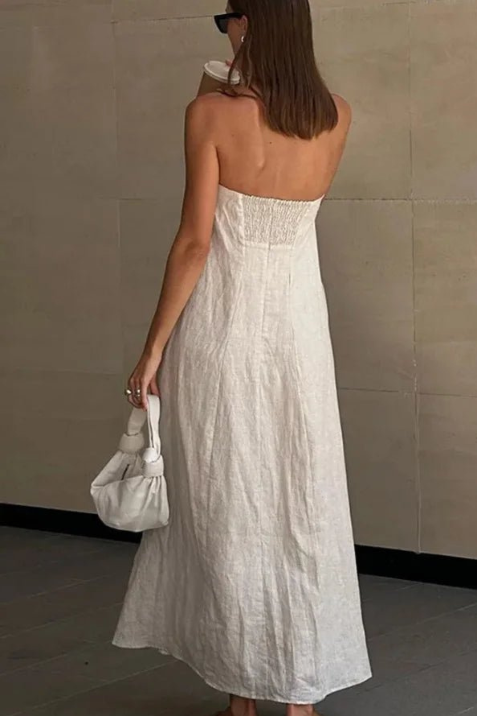 Minimalist Linen Summer Dress with Flowy A Line Fit