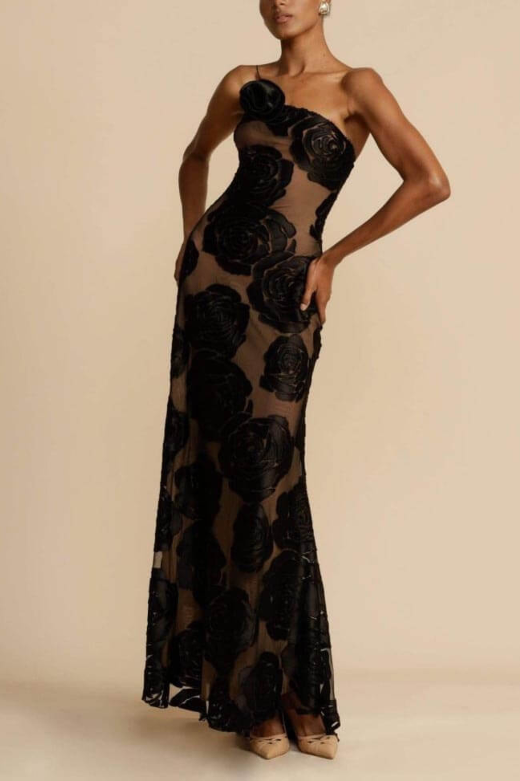 Off Shoulder Burnout Floral Maxi Dress