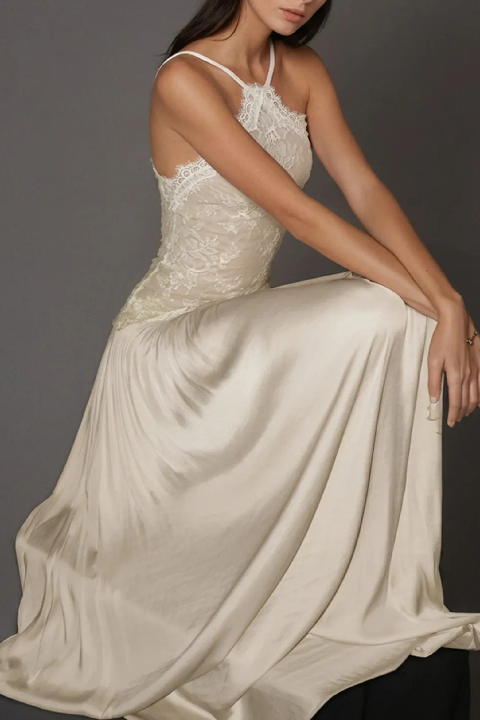 Off Shoulder Pleated Maxi Dress