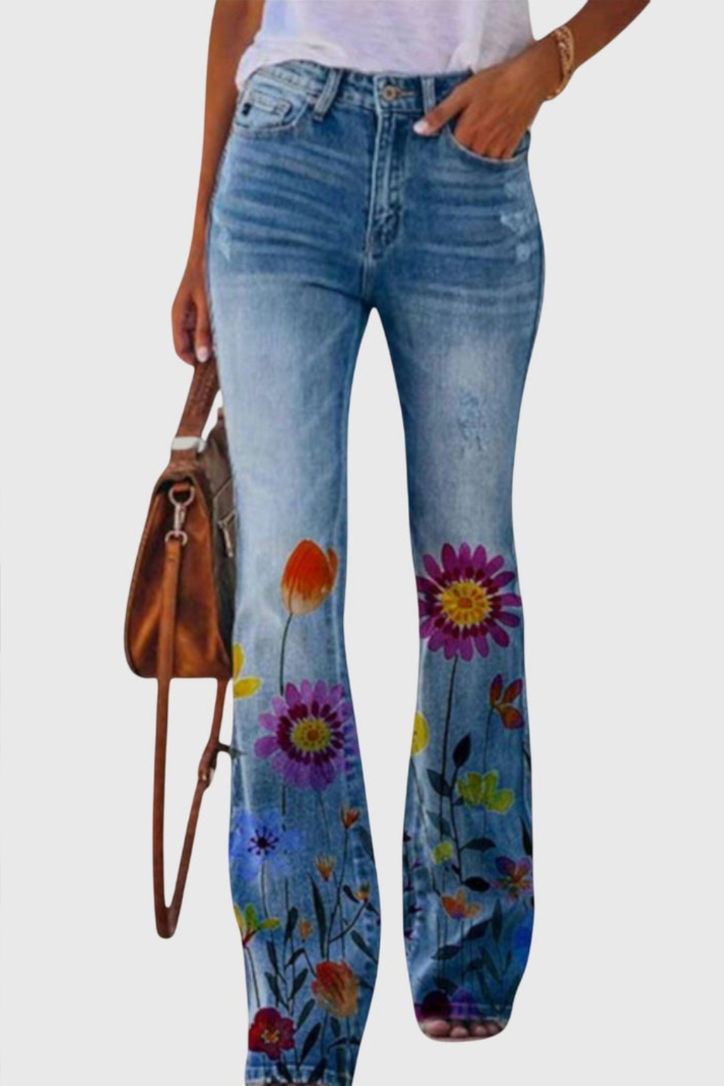 Bloom Print Wide Leg Pants with Effortless Style
