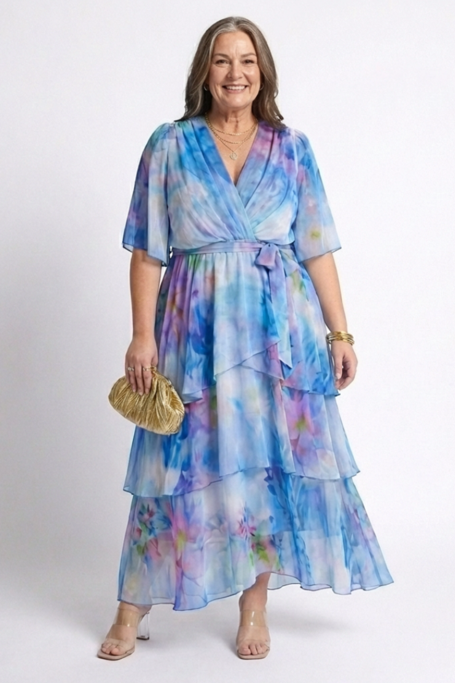 Modern Draped Flowy Cocktail Dress