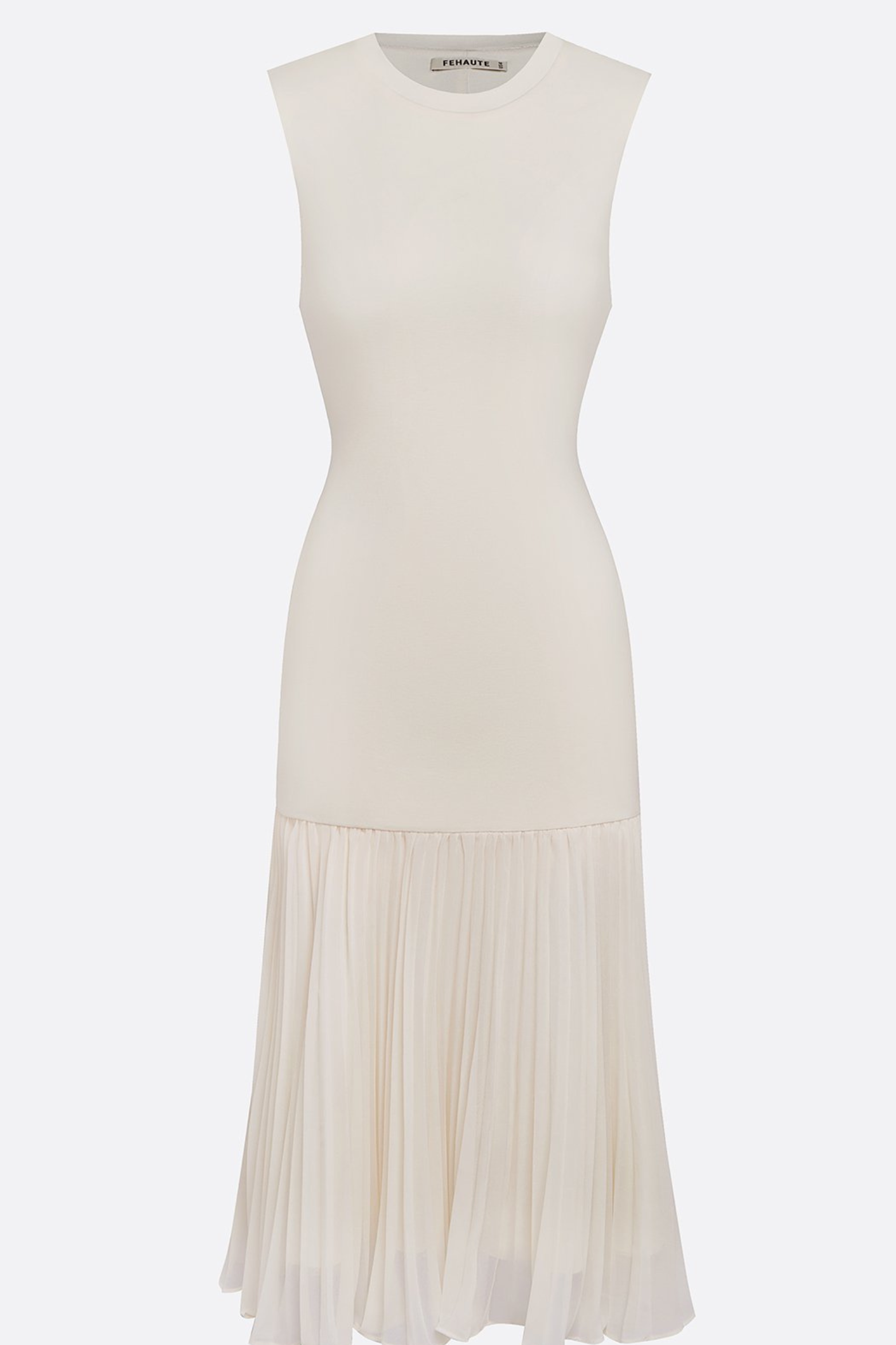 Sleeveless Pleated Knit A Line Midi Dress
