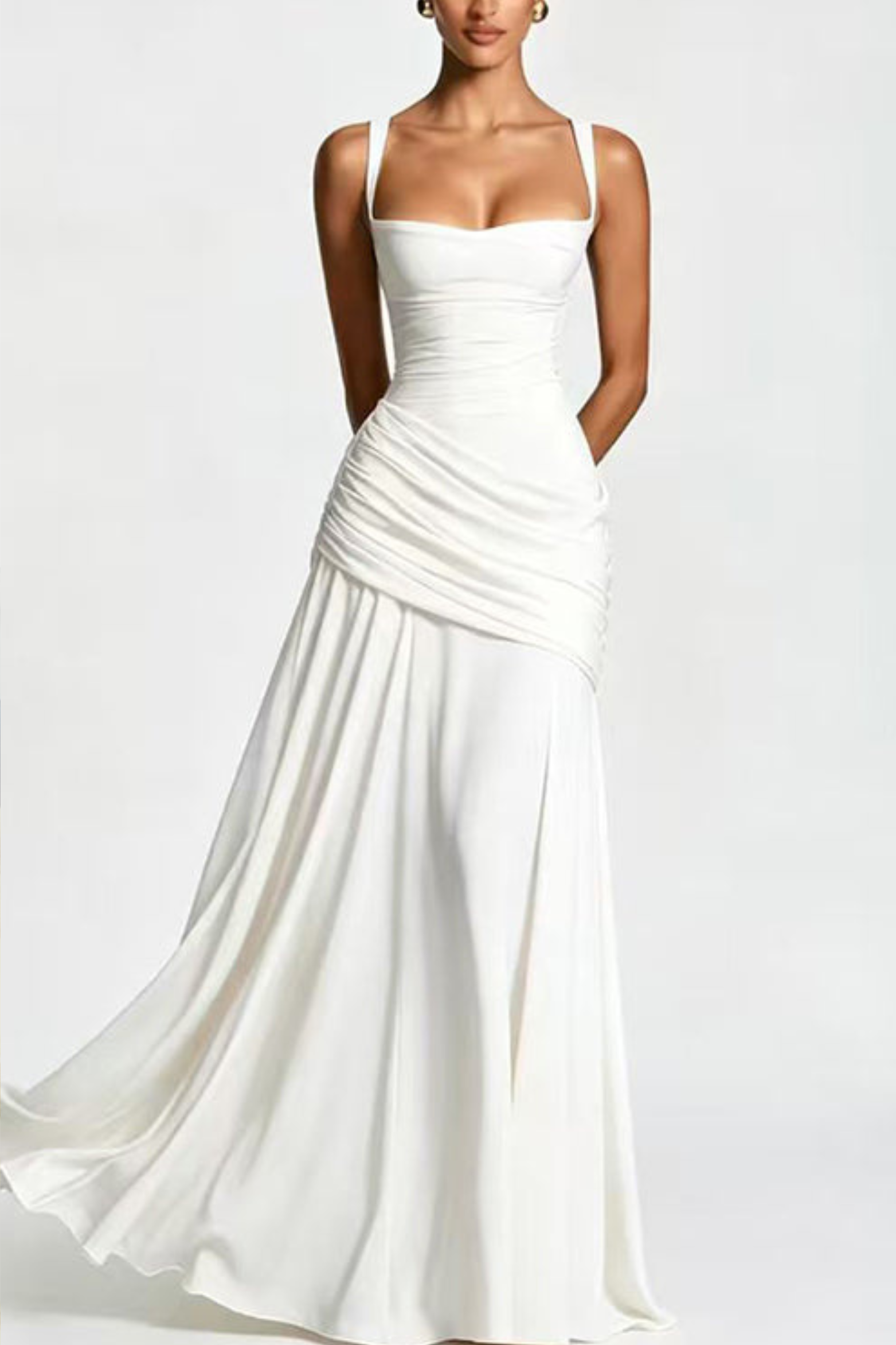 Sleeveless Criss Cross Back Maxi Dress