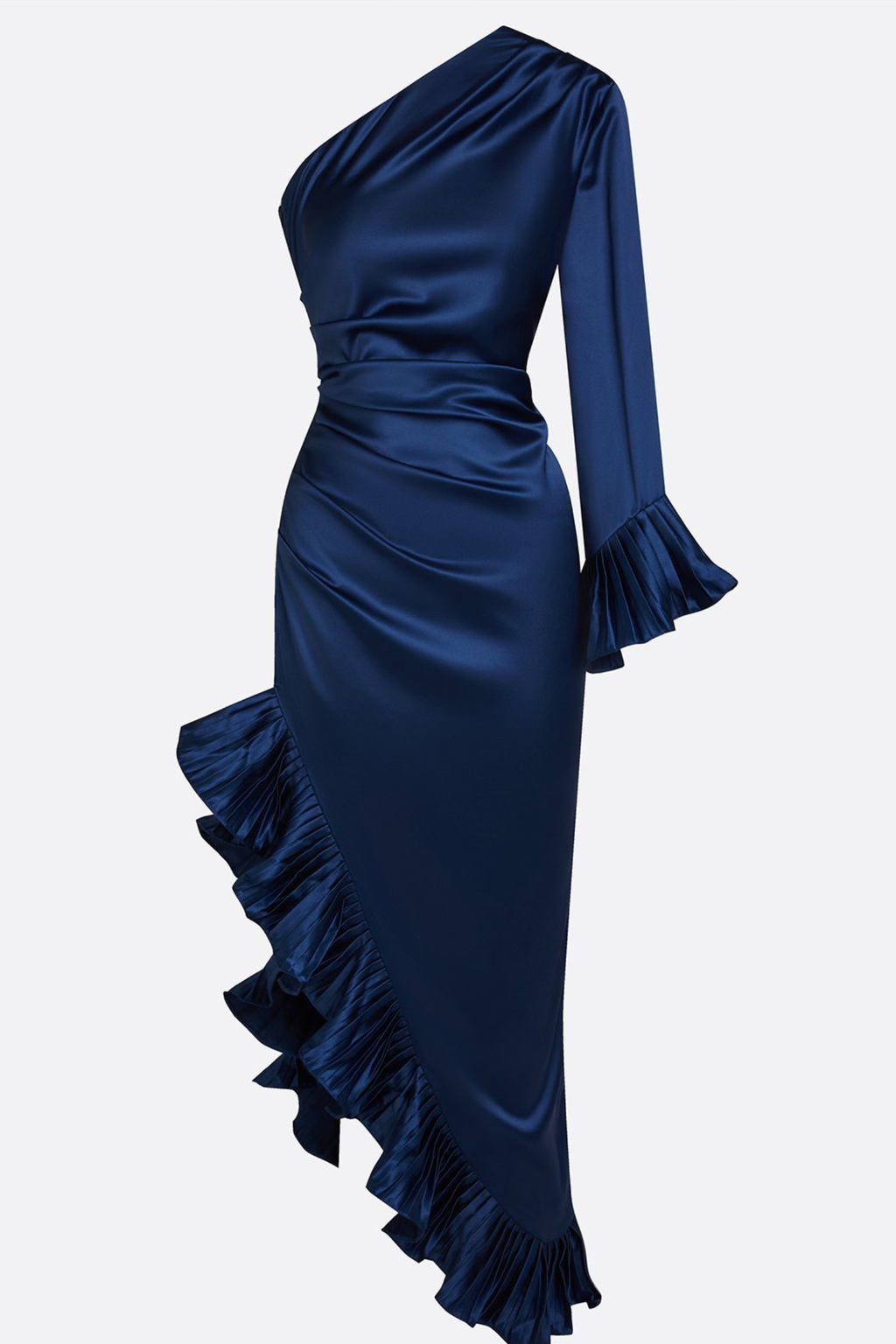Satin One Shoulder Maxi Dress