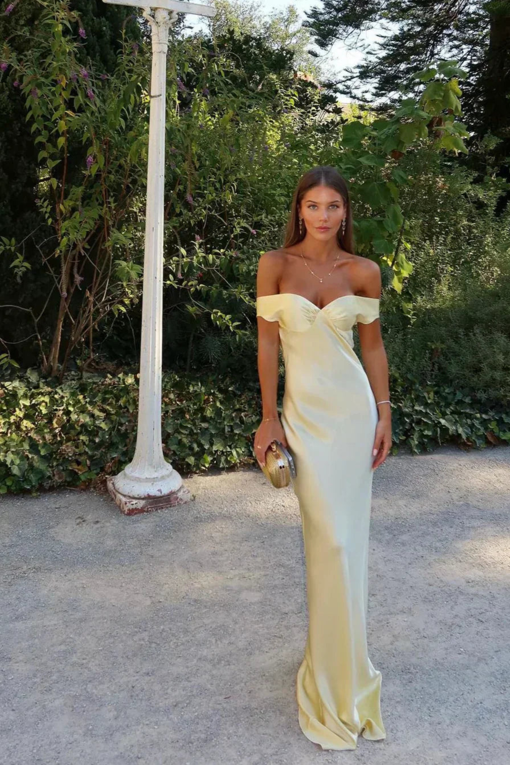 Lace Off Shoulder Wedding Guest Dress for Evening Events