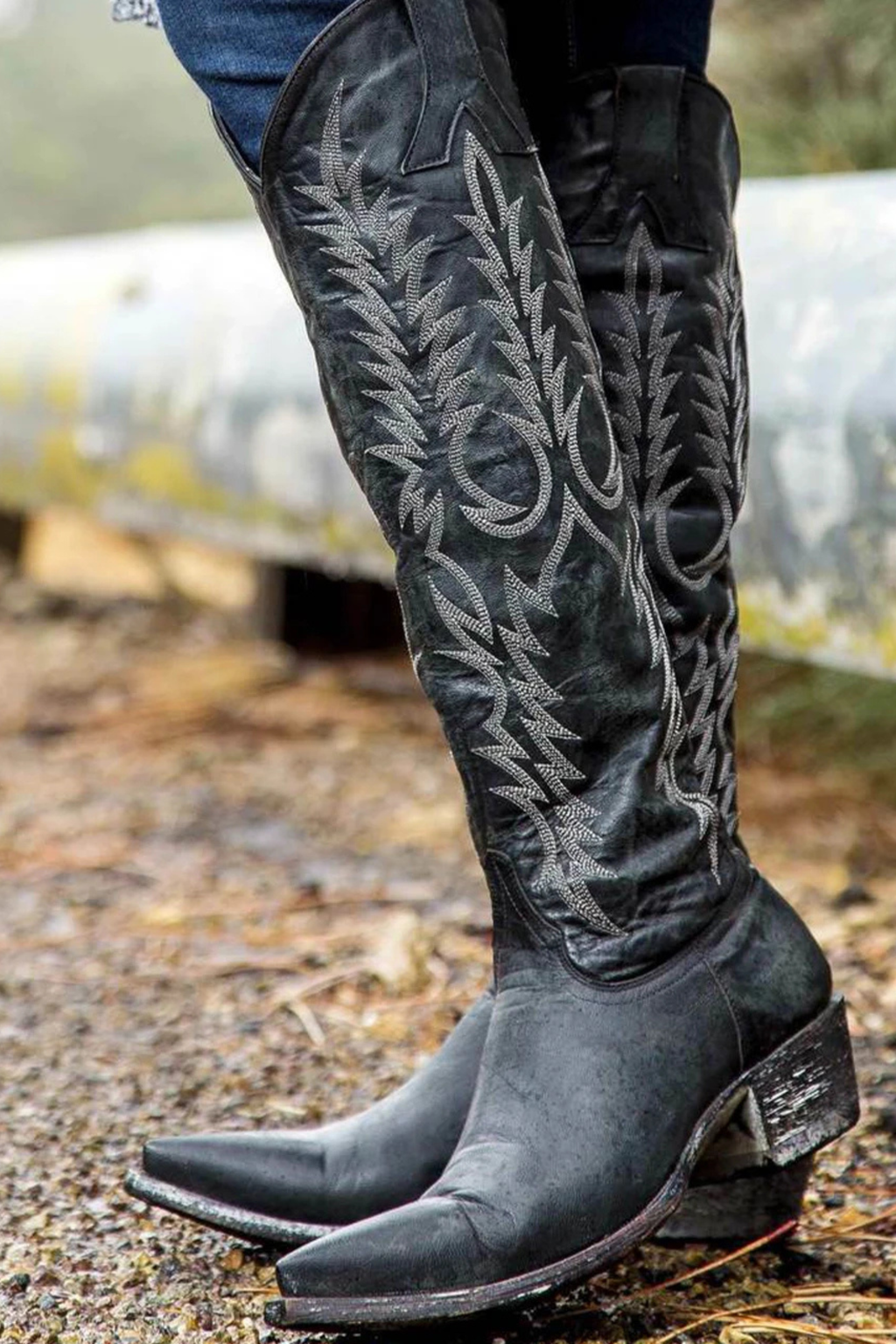 Women's Vintage Western Embroidered Knee Boots